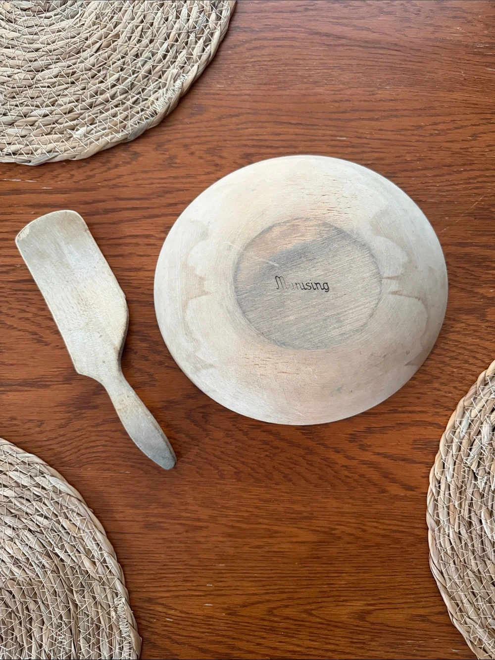 Vintage Munising Wooden Bowl and Spoon